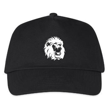 Löwenkopf - Kinder Basecap - Schwarz - Vorne