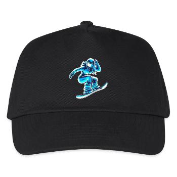 snowboarderin blau weiss frauen - Kinder Basecap - Schwarz - Vorne