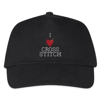 I love cross stitch - Crafting Cross Stitch Lover - Kids’ Baseball Cap - black - Front