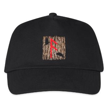 rune ansuz mit odins raben - Kinder Basecap - Schwarz - Vorne