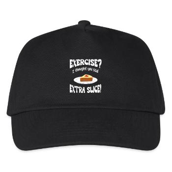 Exercice? I thought you said extra slice Funny - Kids’ Baseball Cap - black - Front