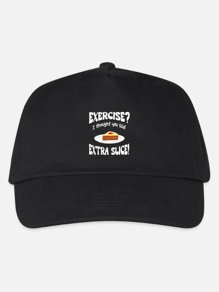 Exercice? I thought you said extra slice Funny - Kids’ Baseball Cap - black