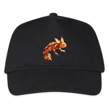 Herbstzauber mit Axolotl: Farbenfrohes Laub und Bl - Kinder Basecap - Schwarz - Vorne