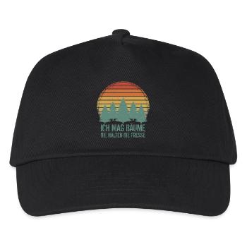 Ich mag Bäume Die halten die Fresse - Kinder Basecap - Schwarz - Vorne