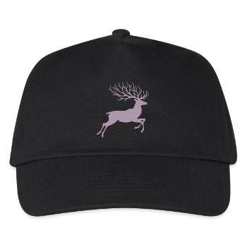 rentier silhouette hirsch geweih weihnachten - Kinder Basecap - Schwarz - Vorne