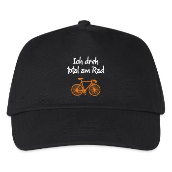 Rad Fahrrad drehen ausrasten crazy psycho Fan - Kinder Basecap - Schwarz - Vorne