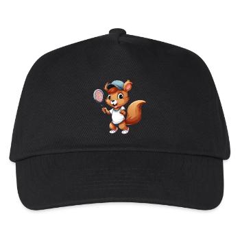 Eichhörnchen Tennis-Duo - Lustiger Comic-Spaß auf - Kinder Basecap - Schwarz - Vorne