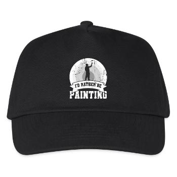 I'd rather paint - Kids’ Baseball Cap - black - Front