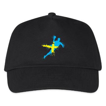 Handball Team Schweden Wurf Explosion EM Logo icon - Kinder Basecap - Schwarz - Vorne