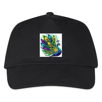 Pfau - Kinder Basecap - Schwarz - Vorne