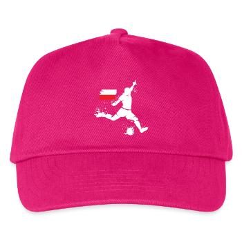 Fußball Spieler Explosion Polen EM 2024 WM Symbol - Kinder Basecap - Fuchsia - Vorne