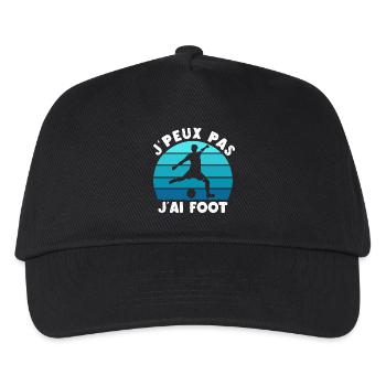 J'peux pas j'ai foot football cadeau fan de foot - Casquette de baseball Enfant - noir - Devant