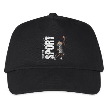 Eins mit dem Sport - Basketball - Kinder Basecap - Schwarz - Vorne