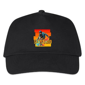 Skateboard - Kinder Basecap - Schwarz - Vorne