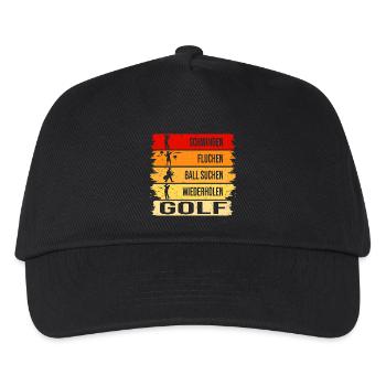 Schwingen - Fluchen - Ball suchen - Wiederholen - Kinder Basecap - Schwarz - Vorne