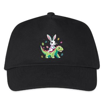 Easter Bunny Rides Dinosaur - Kids’ Baseball Cap - black - Front