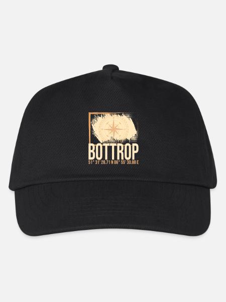 Bottrop Koordinaten - Kinder Basecap - Schwarz