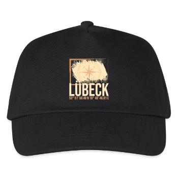 Lübeck Koordinaten - Kinder Basecap - Schwarz - Vorne
