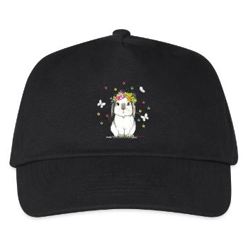 Flower Power - Kinder Basecap - Schwarz - Vorne