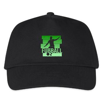 Fußball - Kinder Basecap - Schwarz - Vorne