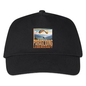 Paragliding Leidenschaft - Kinder Basecap - Schwarz - Vorne