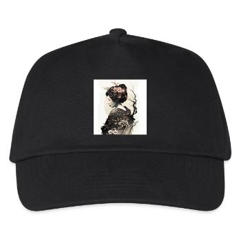 Anmutige, japanische Geisha - Kinder Basecap - Schwarz - Vorne