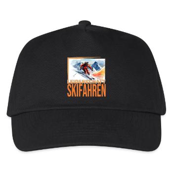 Leidenschaft Skifahren - Kinder Basecap - Schwarz - Vorne
