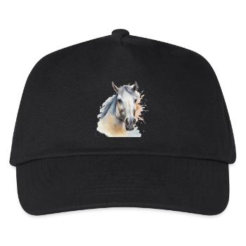 Tête de cheval Cheval Cheval Cheval Etalon - Casquette de baseball Enfant - noir - Devant