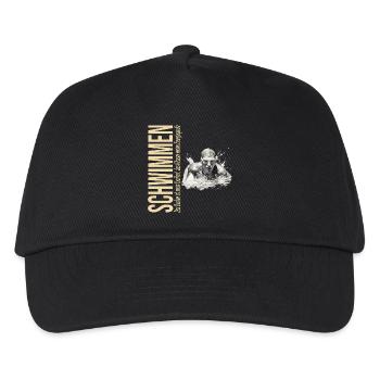 Das Becken ist mein Kraftort - Schwimmen - Kinder Basecap - Schwarz - Vorne