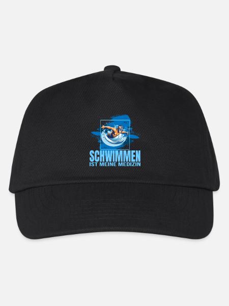 Schwimmen ist meine Medizin - Kinder Basecap - Schwarz