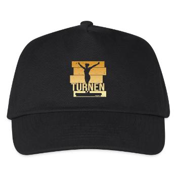 Turnen - Kinder Basecap - Schwarz - Vorne