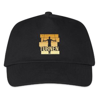 Turnen - Kinder Basecap - Schwarz - Vorne