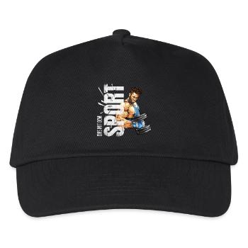 Eins mit dem Sport - Kraftsport - Kinder Basecap - Schwarz - Vorne