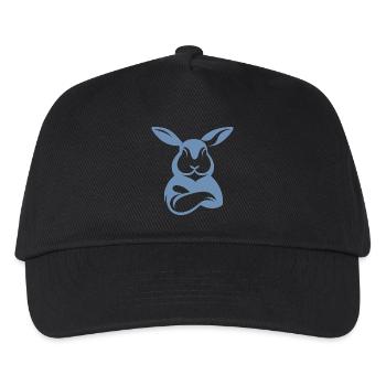 Hase mit verschränkten Armen Silhouette - Kinder Basecap - Schwarz - Vorne