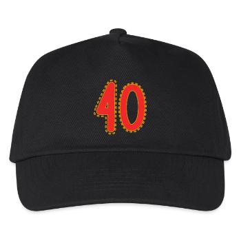 40. 40 YEARS. 40th ANNIVERSARY. 40 YEARS ANNIVERSARY. - Kids’ Baseball Cap - black - Front