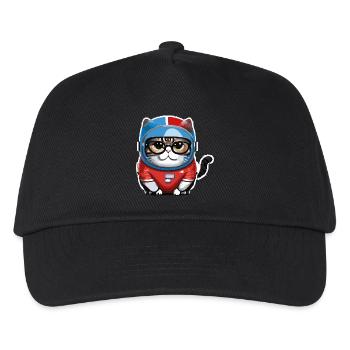 Katze Weltraum Space Cat Astronaut - Kids’ Baseball Cap - black - Front