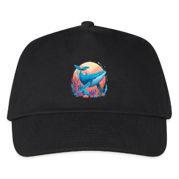 Blue Whale Drawing - Kids’ Baseball Cap - black - Front