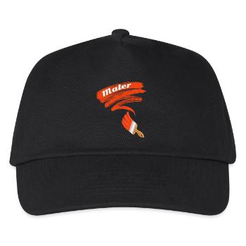 Kreativer Malpinsel Schriftzug - Kinder Basecap - Schwarz - Vorne