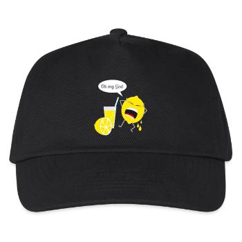 Funny lemon design - Kids’ Baseball Cap - black - Front