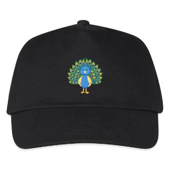 Pfau - Kinder Basecap - Schwarz - Vorne