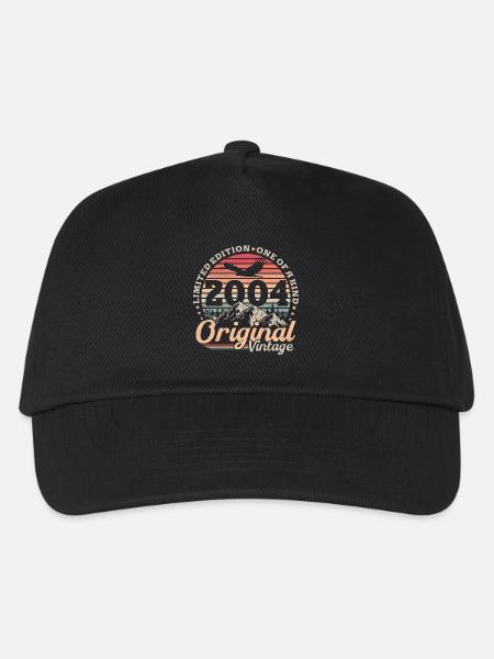 Original 2004 Jahrgang Retro Geburtstag Geschenk - Kinder Basecap - Schwarz
