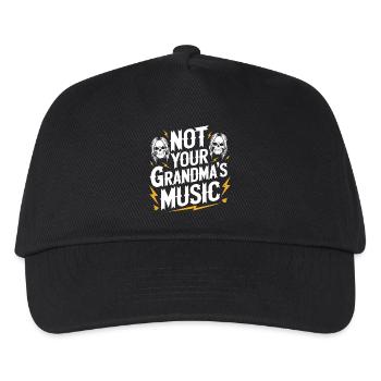 Metal Kleidung Rock Rockmusik Totenköpfe Blitze - Kinder Basecap - Schwarz - Vorne
