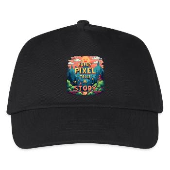 Every Pixel Tells a Story - Retro Gaming - Kinder Basecap - Schwarz - Vorne
