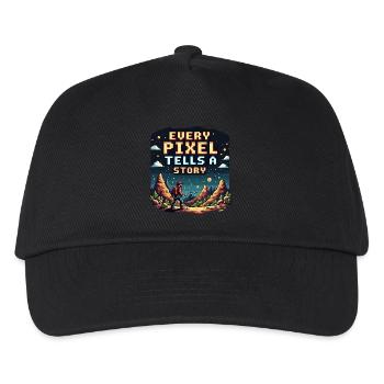 Every Pixel Tells a Story - Retro Gaming - Kinder Basecap - Schwarz - Vorne