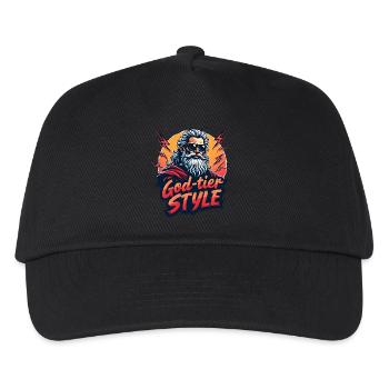 God Tier Style - Hipster Zeus - Kinder Basecap - Schwarz - Vorne