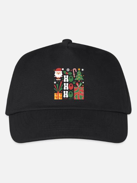 Festliches Weihnachts-Icon-Set für Bekleidung - Kinder Basecap - Schwarz