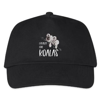 I Really Love Koalas Koala Bär - Kinder Basecap - Schwarz - Vorne