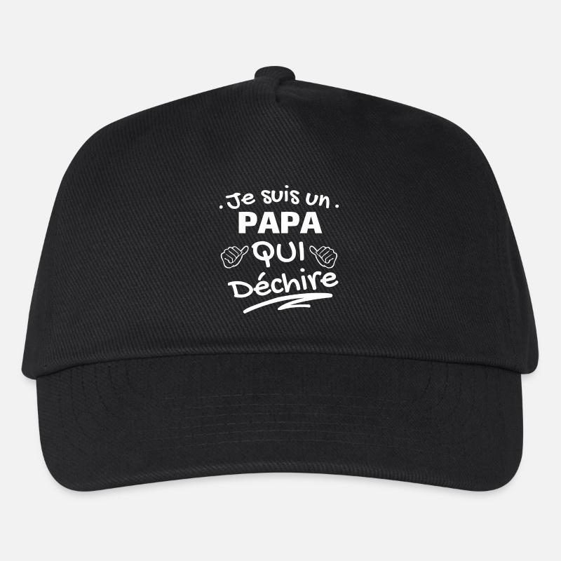 Humor Vaterschaft Papa rockt - Kinder Basecap - Schwarz