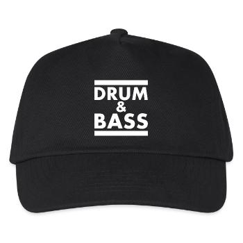 Drum and bass - Kinder Basecap - Schwarz - Vorne
