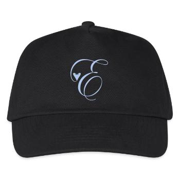 Monogramm E Herz Ranke - Kinder Basecap - Schwarz - Vorne